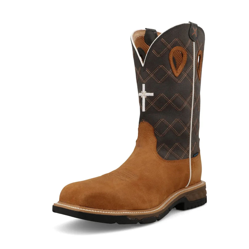 Twisted X 12″ Western Work Boot Clay / Pewter